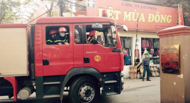  Cháy tại Công ty cổ phần Dệt Mùa đông  