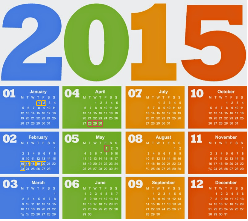 TTCK sẽ có 12 ngày nghỉ giao dịch vào dịp lễ, Tết trong năm 2015