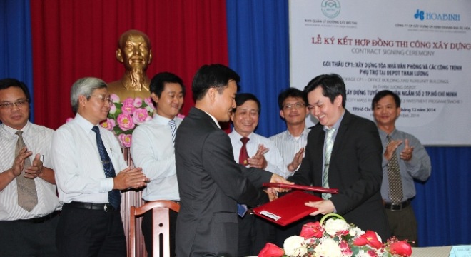  Hòa Bình Corp. ký hợp đồng gói thầu Tuyến Metro số 2 trị giá 173 tỉ đồng 