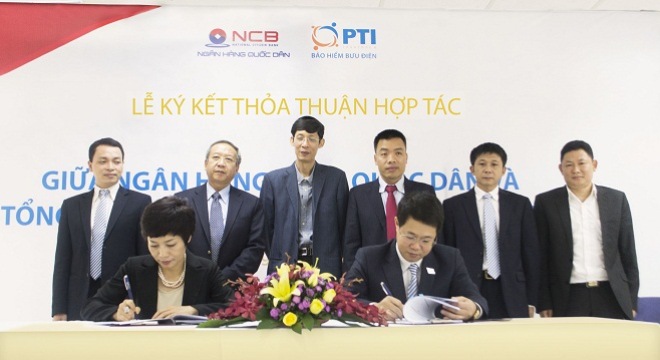  Lễ ký kết hợp tác giữa Ngân hàng Quốc Dân và Công ty bảo hiểm Bưu điện 